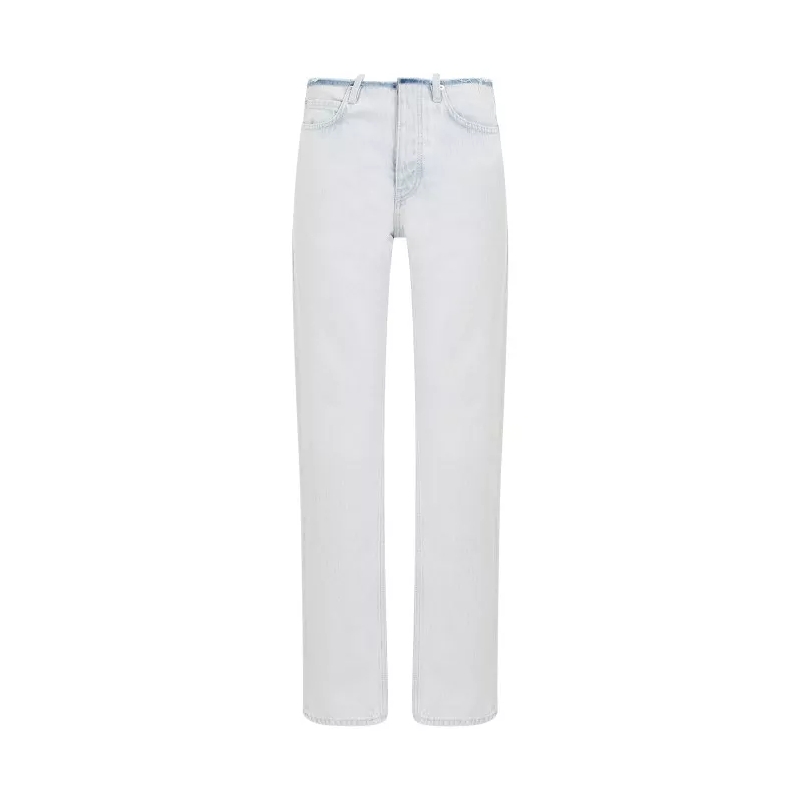 Balenciaga Jeans Cut Off Waistband Jeans White