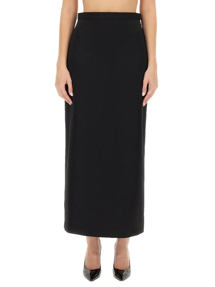 Thumbnail - Lanvin - Elegant Long Skirt With Subtle Back Slit - Größe 38 - schwarz