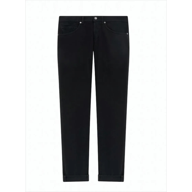 Dondup Jeans Slim-Fit Black Denim George Trousers White