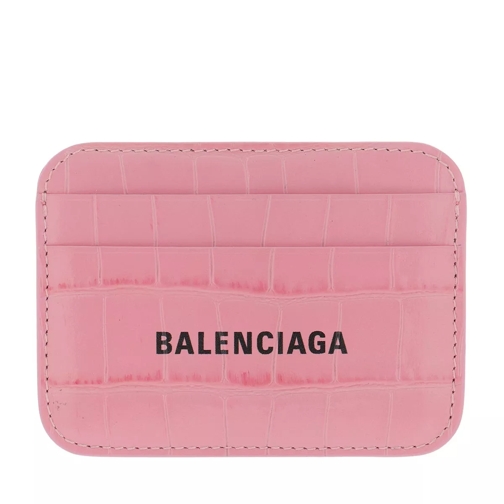 Balenciaga Logo Card Holder Pink Card Case