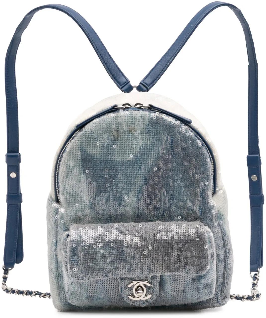 Chanel Rucksäcke - Sequin Waterfall Backpack - Gr. unisize - in Blau - für Damen