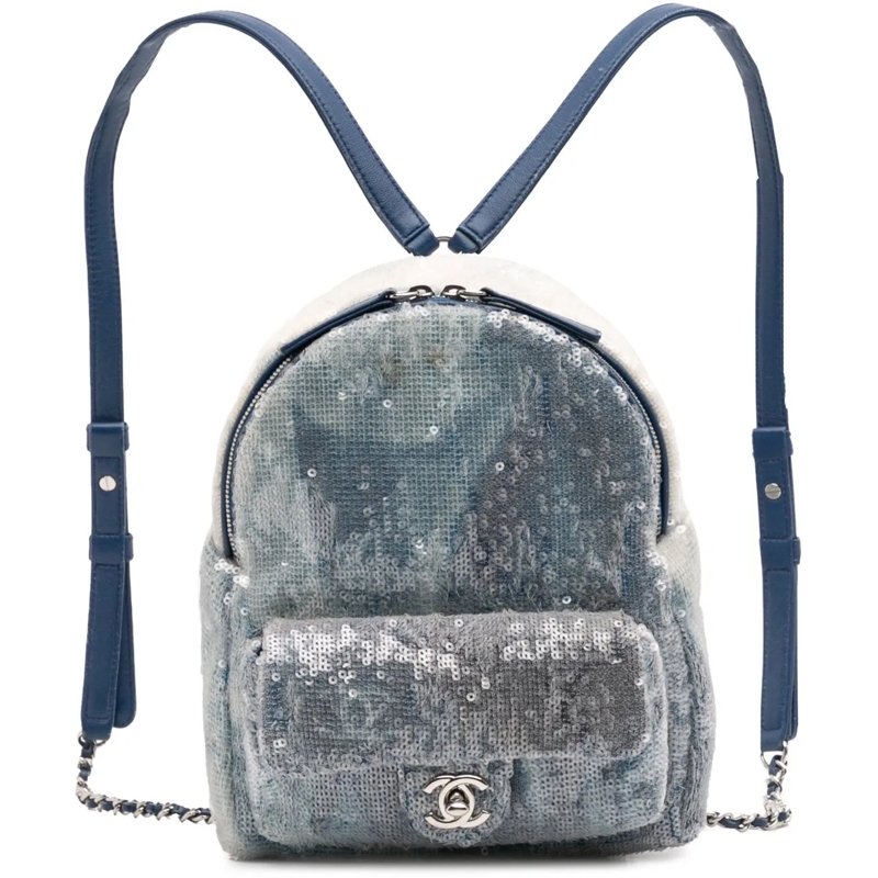 Chanel Sac à dos Sequin Waterfall Backpack blau