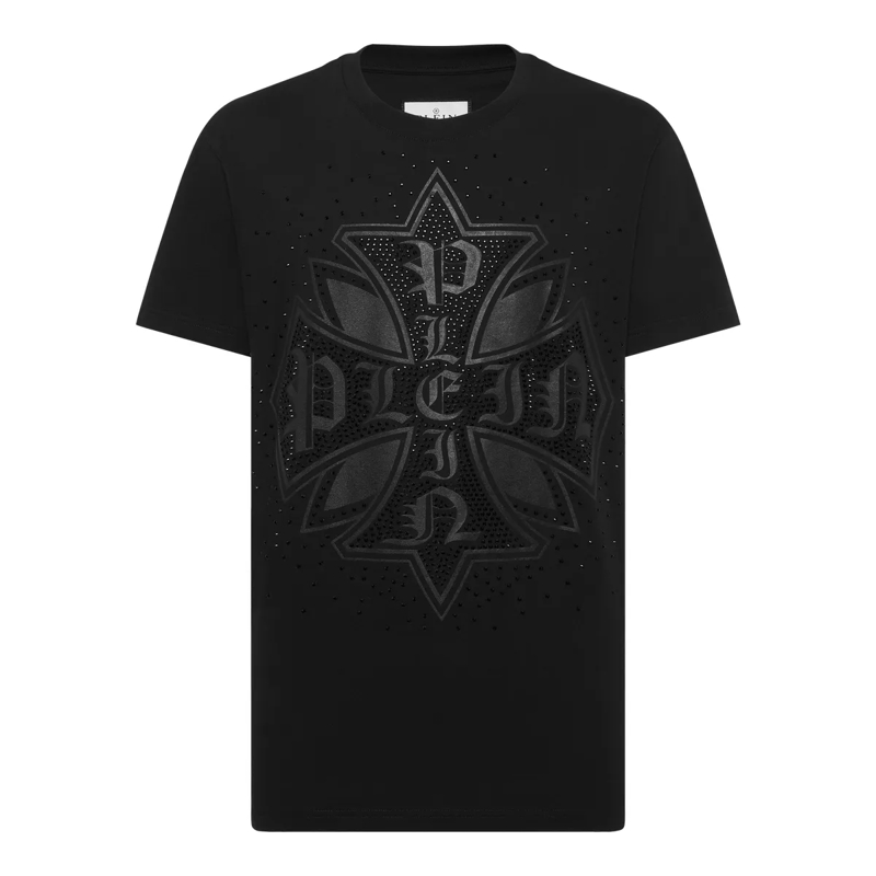 Philipp Plein T-Shirt T-Shirt Rundhalsausschnitt Ss Verziert schwarz
