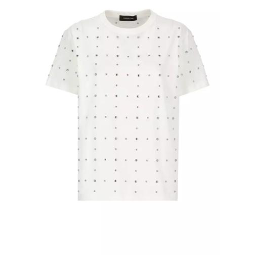 Fabiana Filippi Cotton T-Shirt With Studs White 