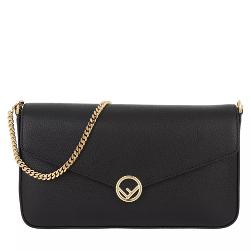 Fendi Wallet On Chain Leather Black Crossbody Bag