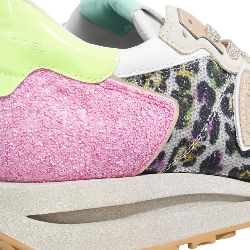 Philippe Model Sneaker basse Tropez Haute Low Woman Paillettes Leo Leo Multi Jaune(Image 4)