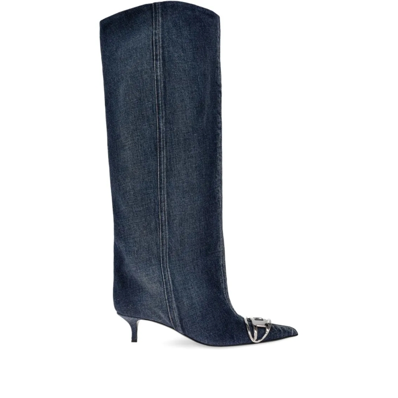 Diesel Stiefel Denim Slouchy Boots Black