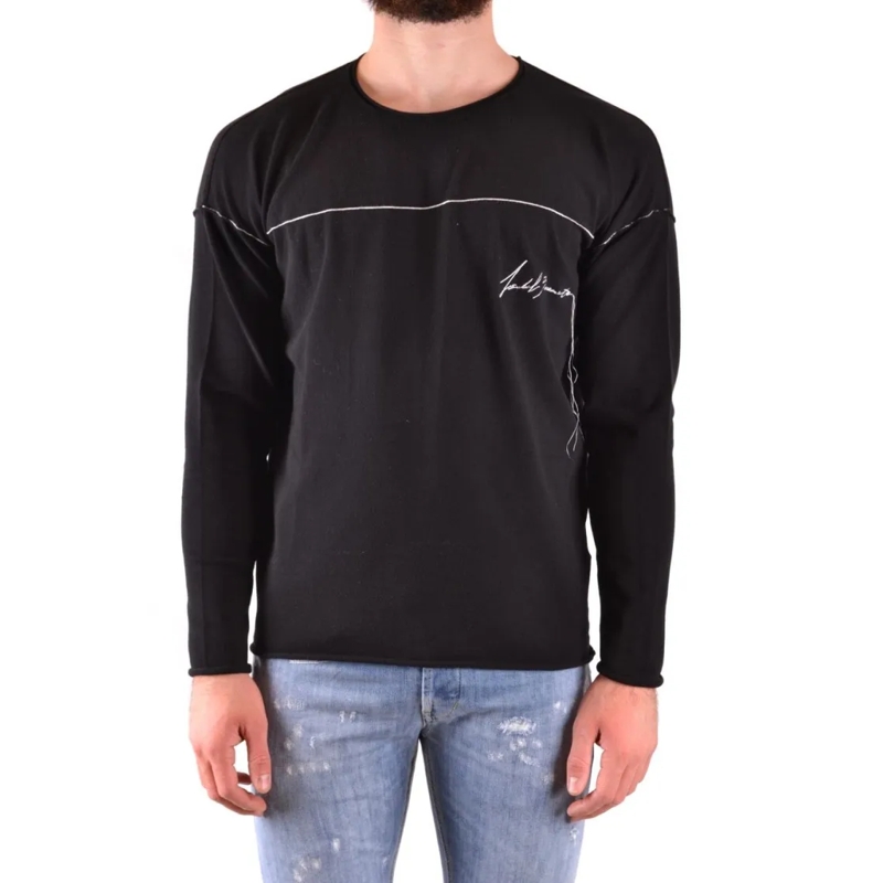 Isabel Benenato Trui Black Knit Sweater With Subtle Stitch Detail Black