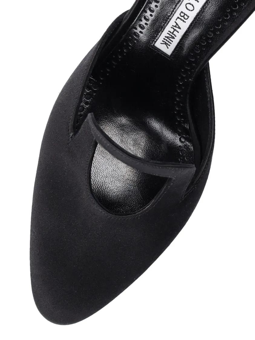 Thumbnail - Manolo Blahnik Slipper & Pantoletten - "Fugati" Mules - Gr. 38,5 (EU) - in Schwarz - für Damen