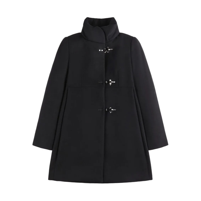 Fay Veste de transition Tailored Black Jacket With High Collar Black