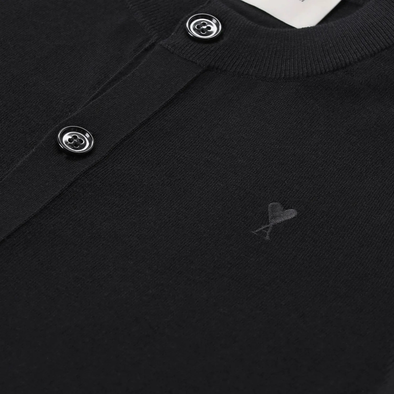 AMI Paris Cardigan Strickjacke mit Logo grün(Image 4)