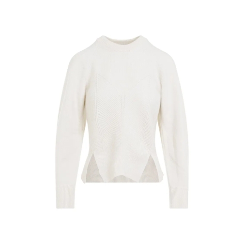 Alexander McQueen Pullover Chevron Ivory Cashmere Pullover White