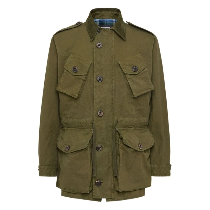 Dsquared2 Parka Olive Green Utility Jacket Green