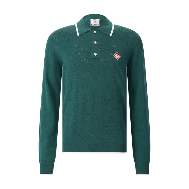 Casablanca Poloshirt Poloshirt aus Viskose-Mix grün