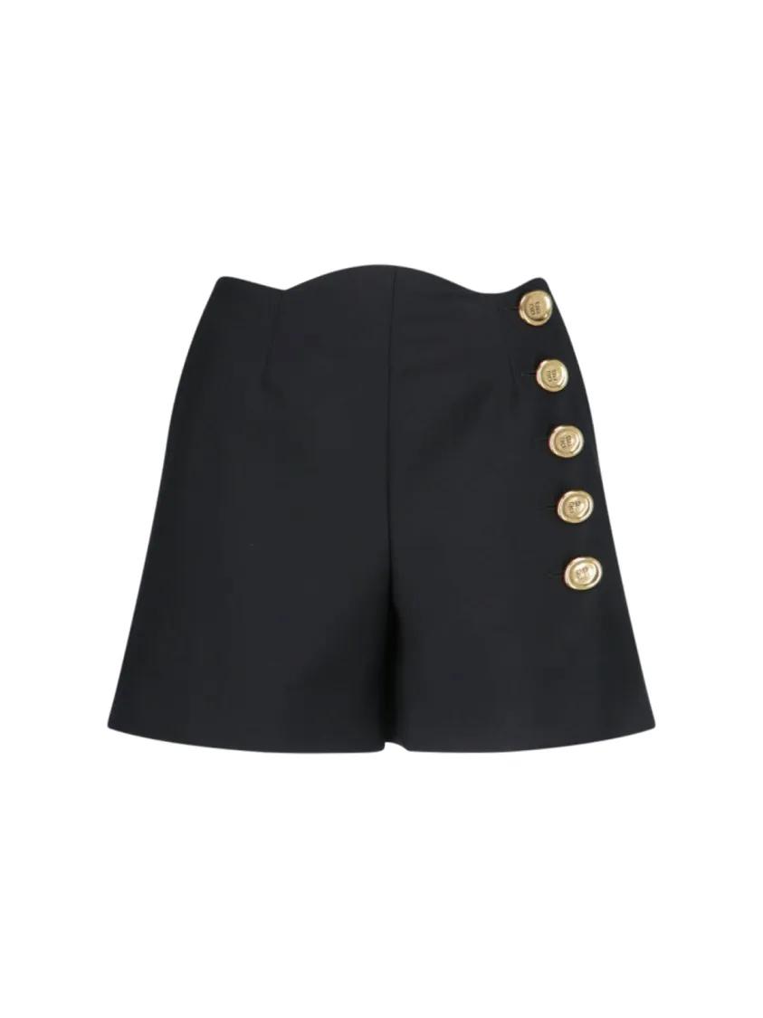 Thumbnail - Givenchy - Asymmetrical High-Waisted Black Wool And Mohair Sh - Größe 36 - schwarz