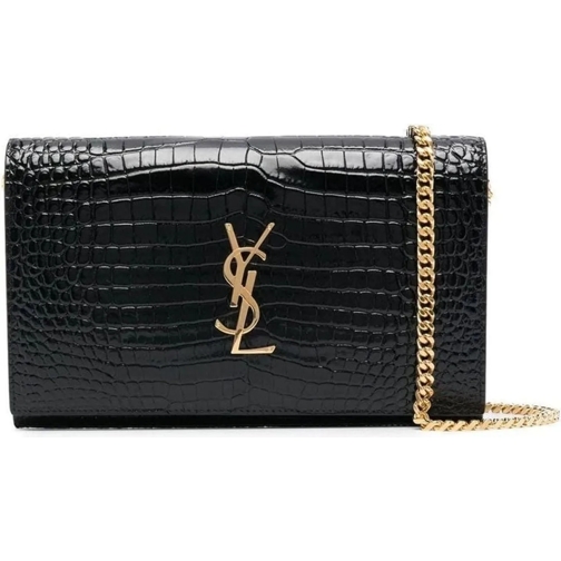 Saint Laurent Schultertasche Saint Laurent Cassandre Croco Bag schwarz