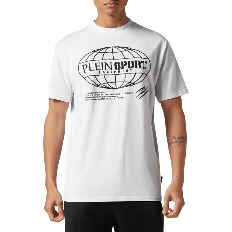 Plein Sport T-Shirt T-Shirt Rundhalsausschnitt Ss Global Express Editi weiss(Image 2)