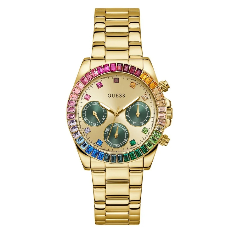 Guess Automatikuhr Quarz-Analoguhr Halo gold