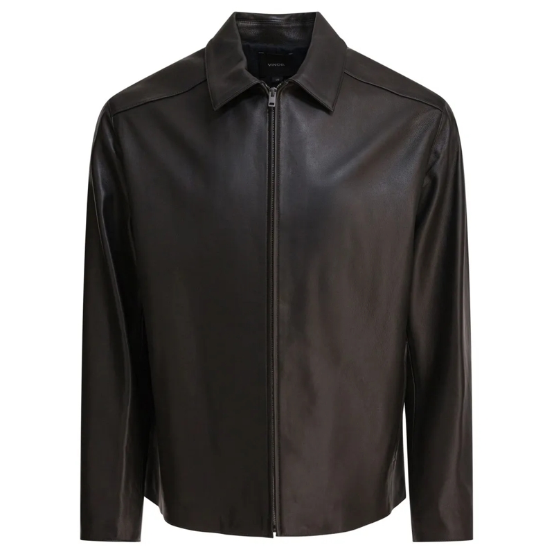 Vince Lederjacke Refined Black Lambskin Leather Jacket Black