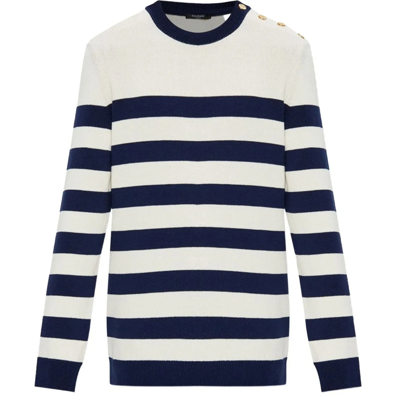 Balmain  Sweaters Naturel Marine blau