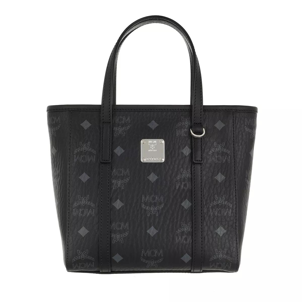 MCM Aren Visetos Shopper Mini Black Tote