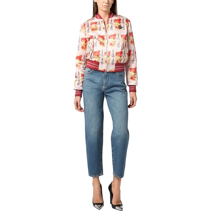 Philipp Plein Daunenjacke Satin Bomber Jacket Ice Cream rose(Image 4)