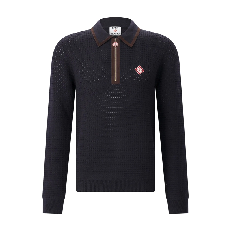 Casablanca Poloshirt Poloshirt aus Wolle blau