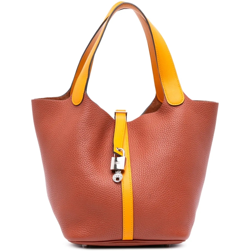 Hermès Fourre-tout Bicolor Clemence Picotin Lock 22 braun