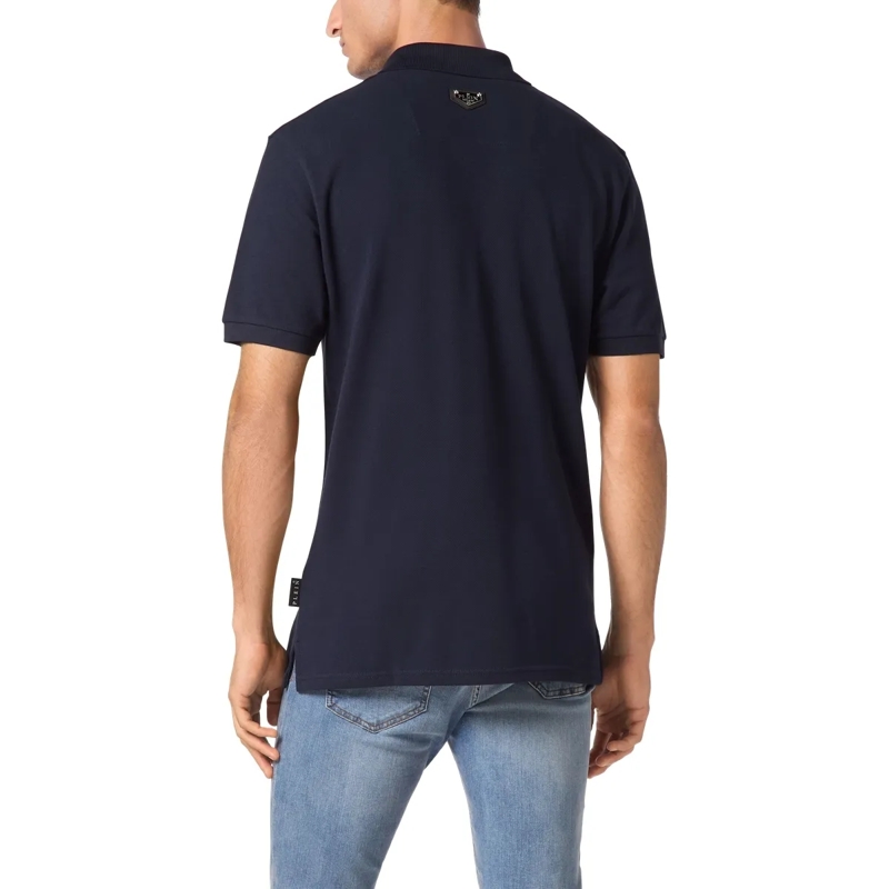 Philipp Plein Top Poloshirt Skull&Bones dunkel-blau