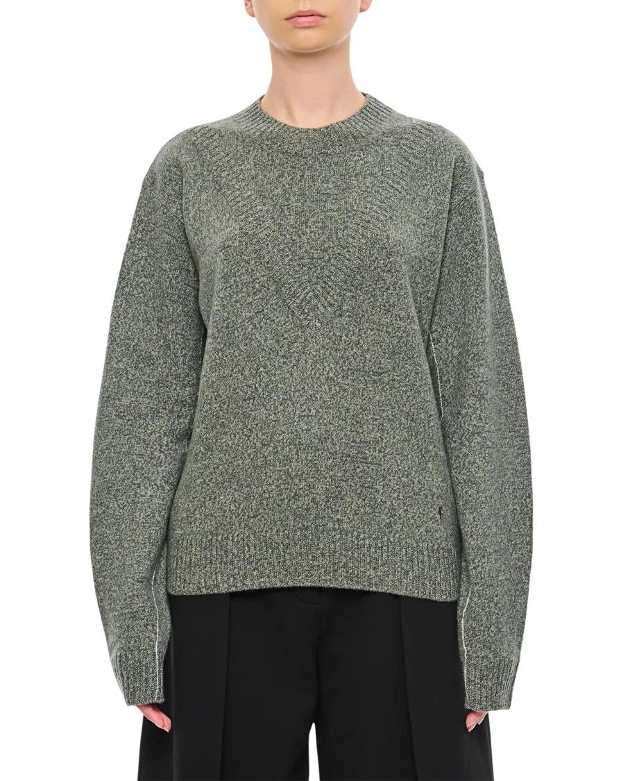 Paco Rabanne - Round Neck Wool And Cashmere Pullover - Größe L - grau