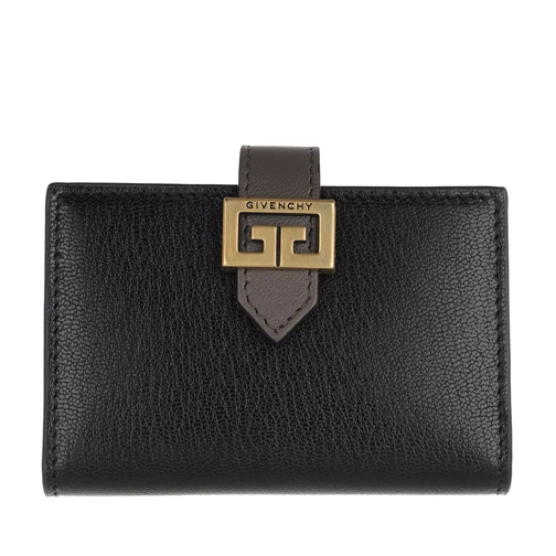 Givenchy Two Tone Card Holder Grained Leather Black Portemonnaie mit Überschlag