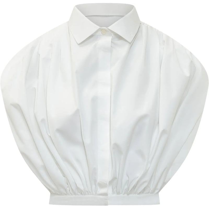 Givenchy Chemisier Camicia Drappeggiata con Colletto weiß