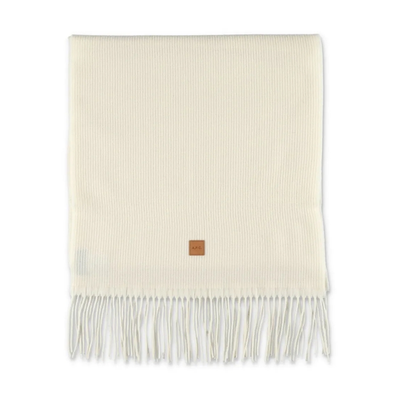 A.P.C. Leichter Schal Aria Wool Scarf With Logo White