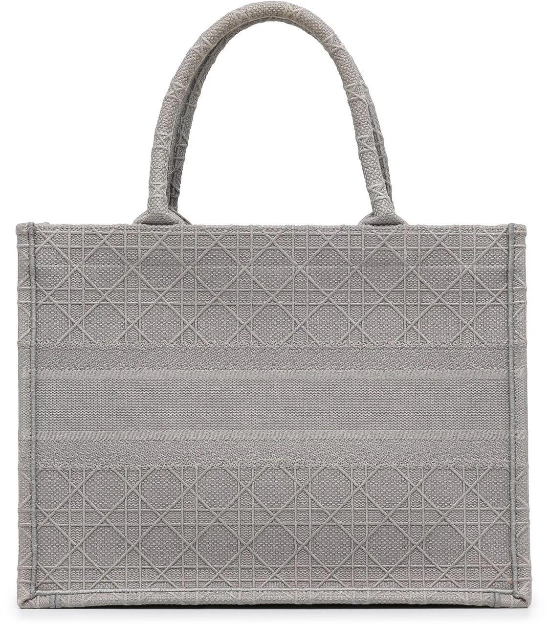 Thumbnail - Christian Dior Shopper - 2020 Medium Cannage Embroidered Book Tote - Gr. unisize - in Grau - für Damen