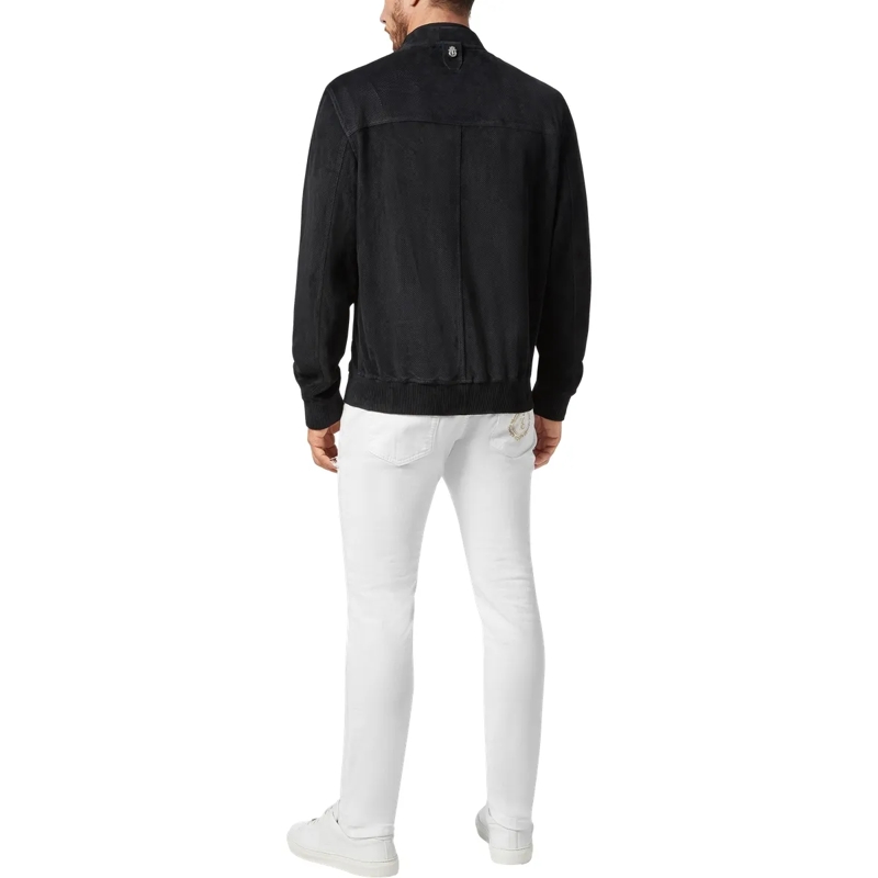 BILLIONAIRE Daunenjacke Leather Jacket Crest dunkel-blau(Image 2)