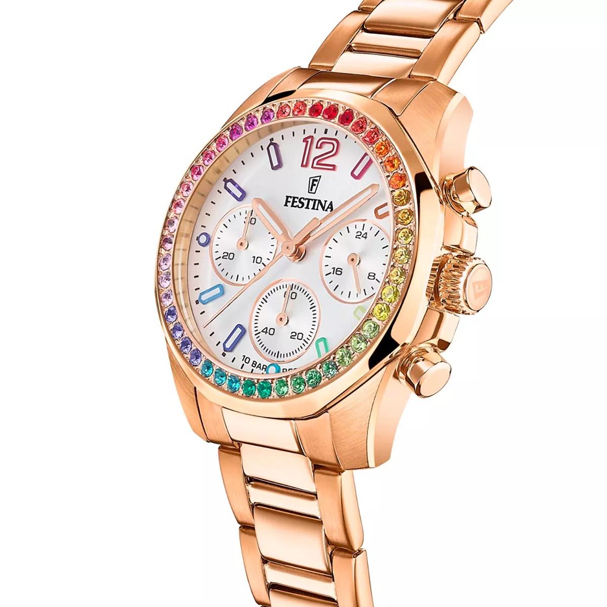 Festina Stainless Steel Watch Bracelet Rose Gold Chronograph