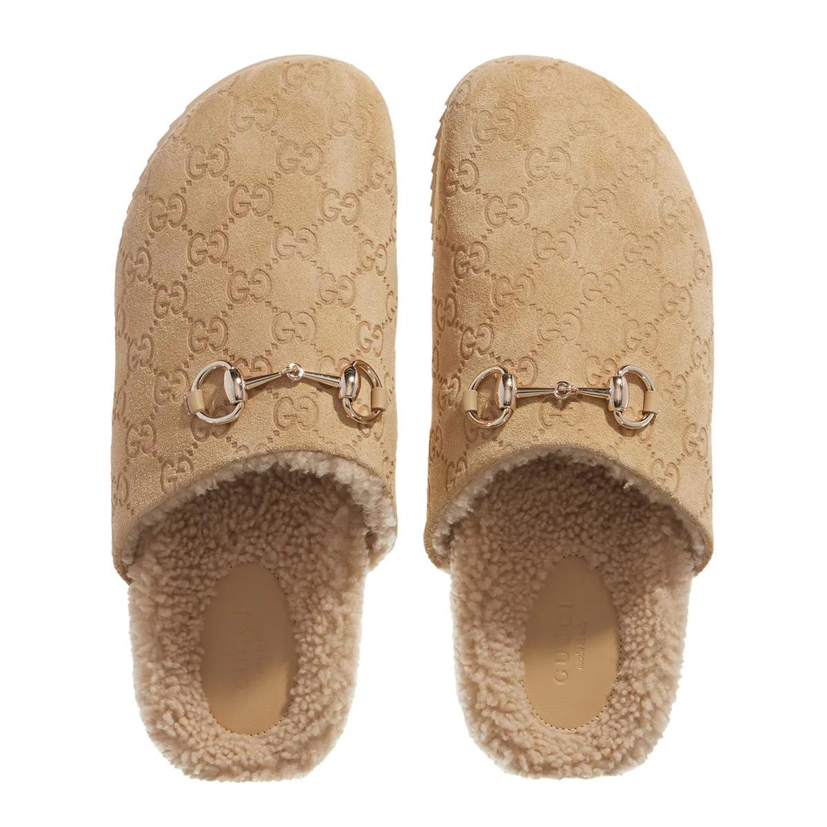 Thumbnail - Gucci Slipper & Pantoletten - GG Suede Mules - Gr. 38 (EU) - in Beige - für Damen