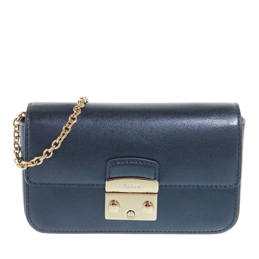 Furla Metropolis Mini Crossbody Vitello Gardena Metal Midnight