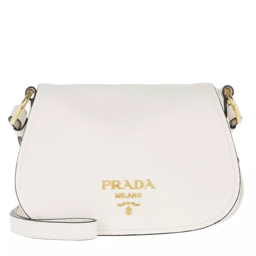 Prada Logo Shoulder Bag Leather White Crossbody Bag