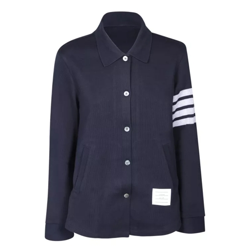 Thom Browne Double-Face Knit Shirt Blue 