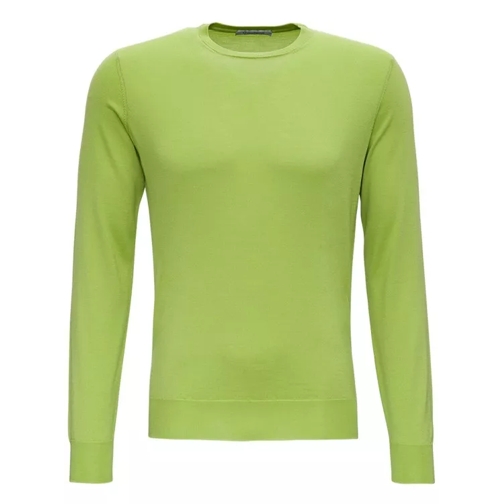 Gaudenzi Green Long Sleeved Wool And Silk Sweater Green 