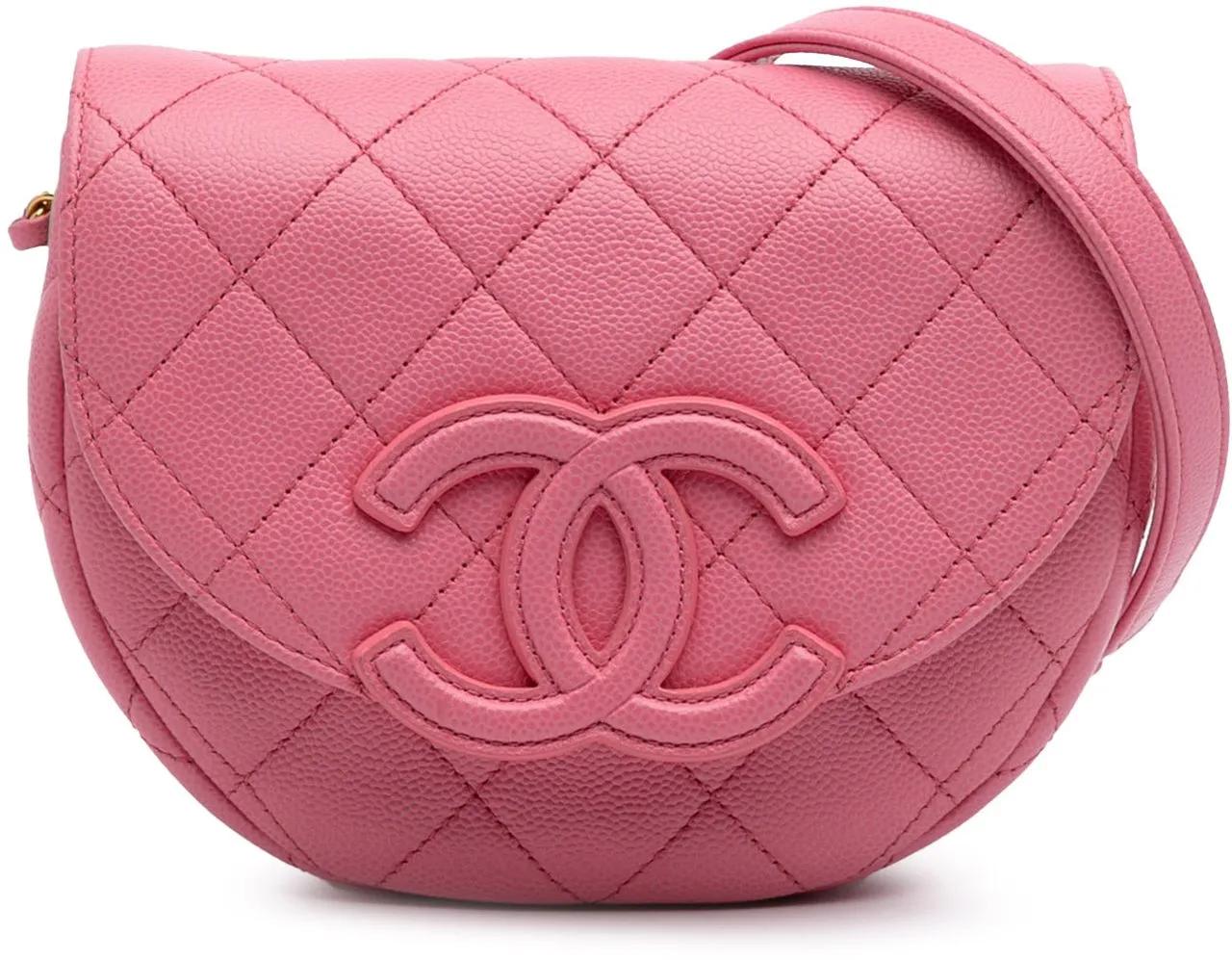 Chanel Hobo Bags - Mini CC Quilted Caviar Messenger Flap - Gr. unisize - in Rosa - für Damen