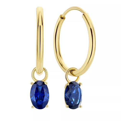 Isabel Bernard Baguette Nila 14 karat hoop earrings Blue, Gold Band