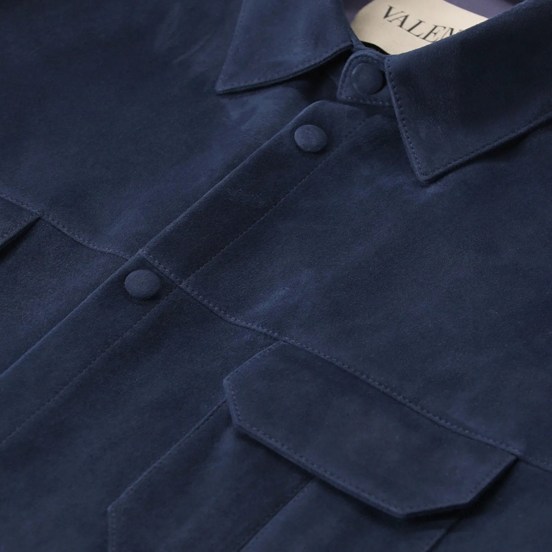 Valentino Garavani Übergangsjacke Jacke aus Veloursleder dunkelblau(Image 4)