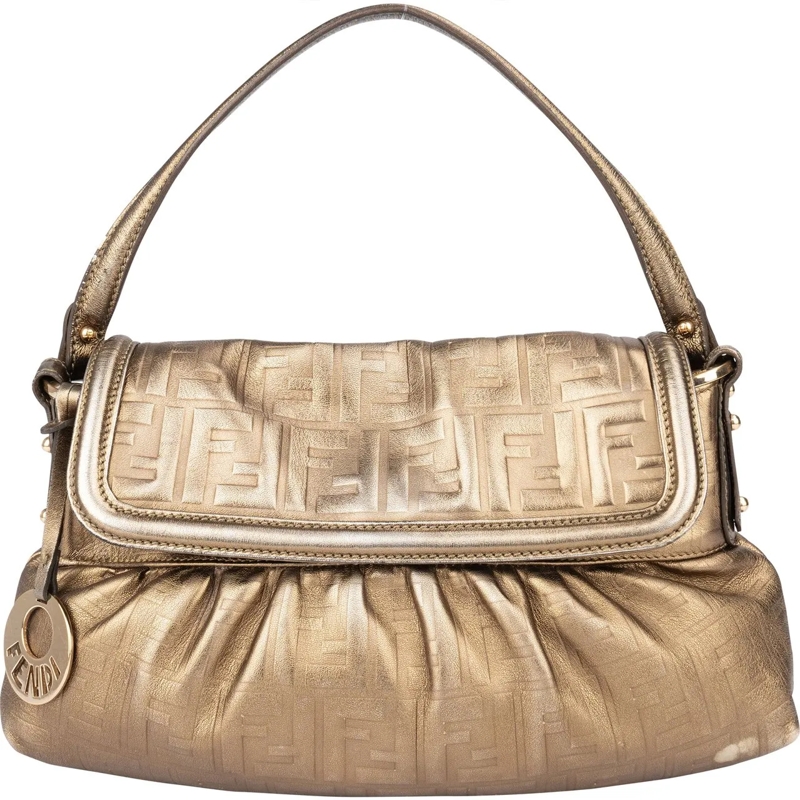 Fendi Schultertasche Fendi Golden Leather Zucca Chef Handbag mehrfarbig