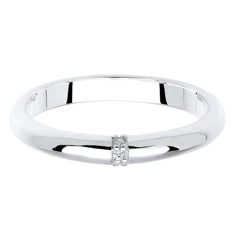 Elli Diamantring Ring Diamant  0.045 ct. Klassik Verlobung 925 Silb gold(Image 5)