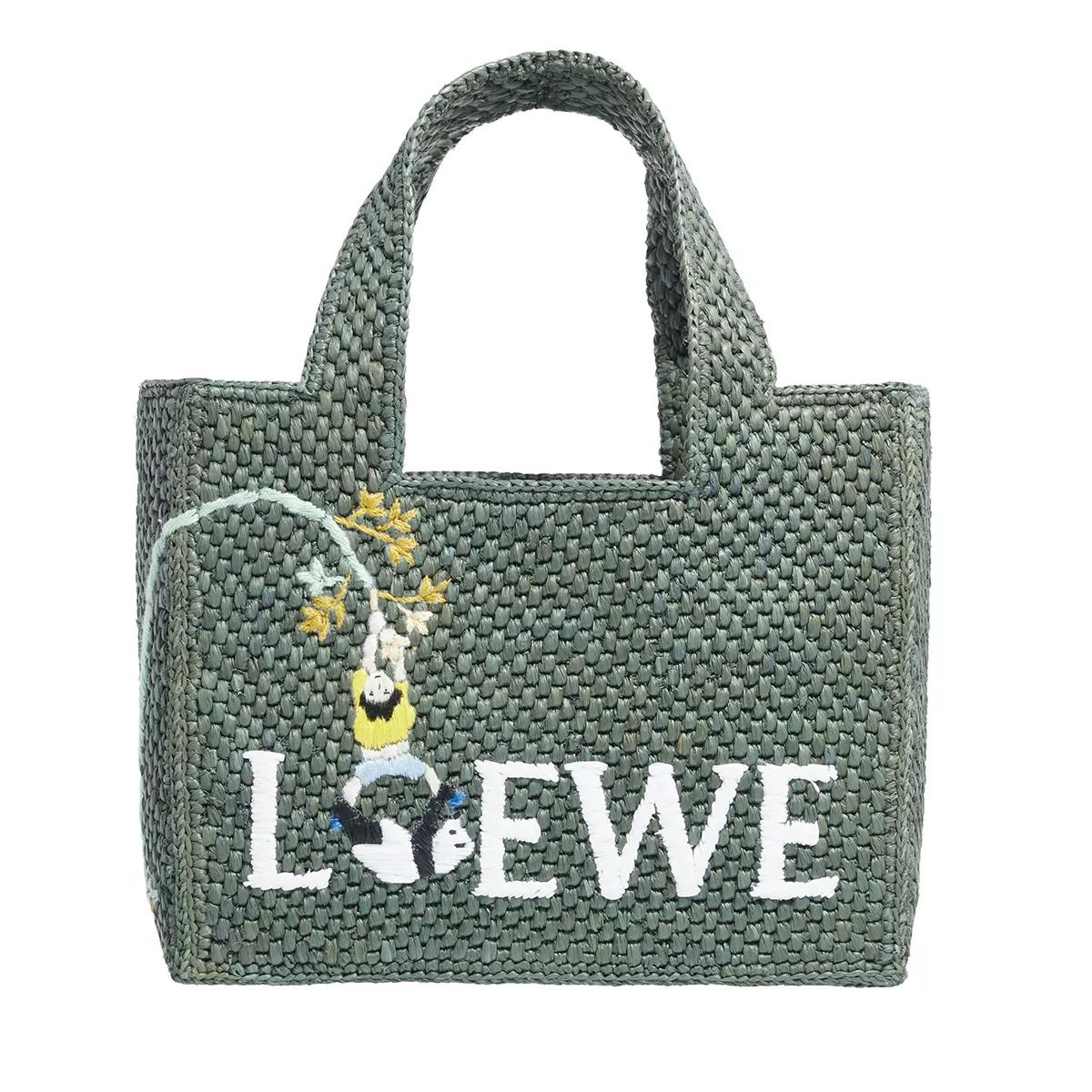 Loewe Tote - Font Tote Small Pandas - Gr. unisize - in Grün - für Damen