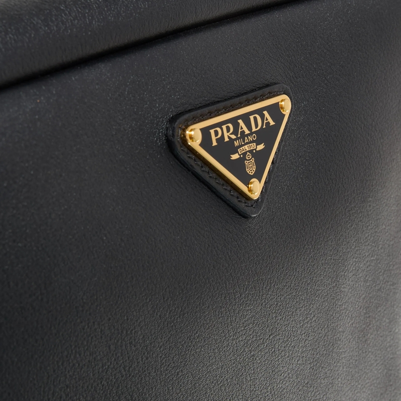 Prada Camera Bag Woman Grainy Camera Crossbody Bag Black(Image 5)