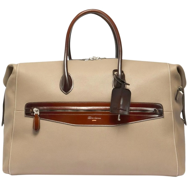 Santoni Bowling Bag Heren New Borsome beige