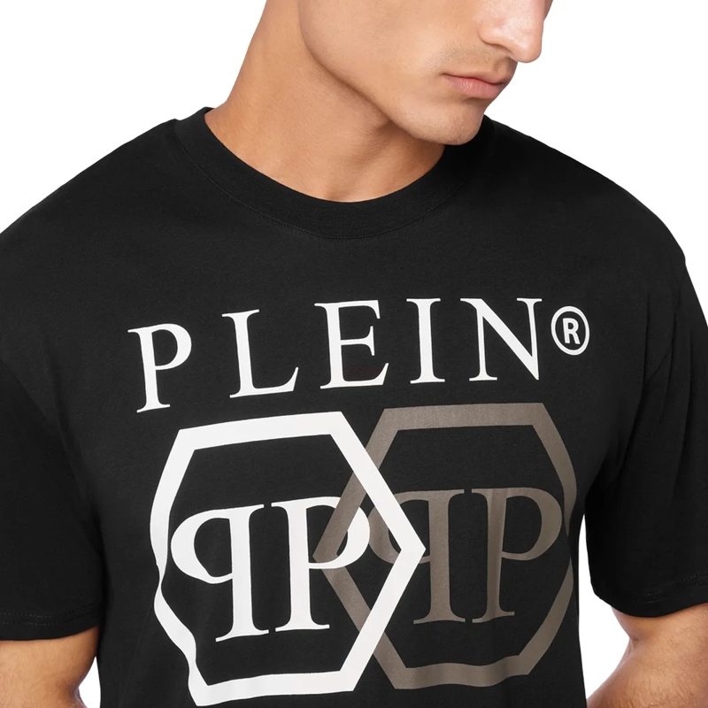 Philipp Plein T-Shirt T-Shirt Hexagon Mit Schmucksteinen schwarz(Image 4)